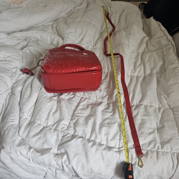 Embossed Red leather purse